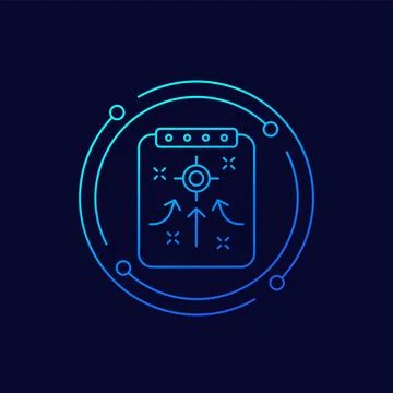 Tactic, plan icon, linear design Stock Illustration