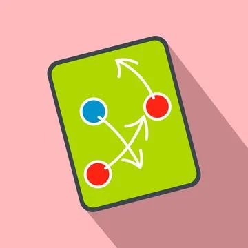 Tactic strategy on a digital tablet flat icon Stock Illustration