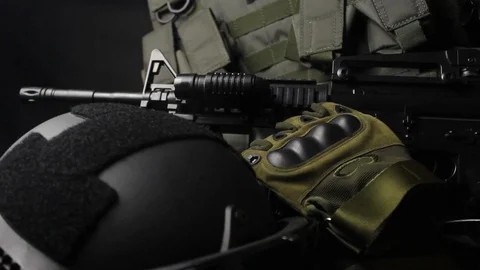 Tactical ammunition slide video. Stock Footage 89558357