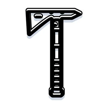 Tactical axe flat vector icon illustration tool Stock Illustration