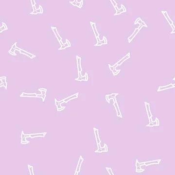 Tactical axe hatchet line vector seamless pattern イラスト素材