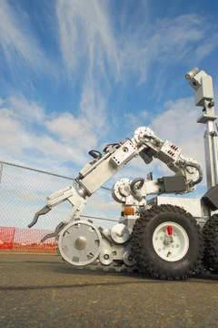 Tactical bomb squad robot Stock Photos