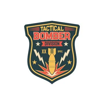 Tactical bomber division patch on uniform, bomber Stock Illustration