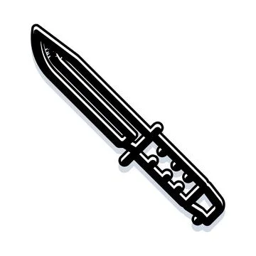Tactical combat knife with sharp blade illustration Stock Illustration