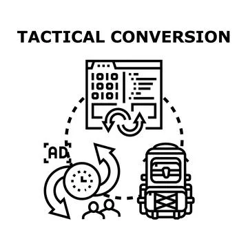 Tactical conversion digital marketing strategy planning Stock Illustration