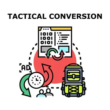 Tactical conversion digital marketing strategy planning Stock Illustration