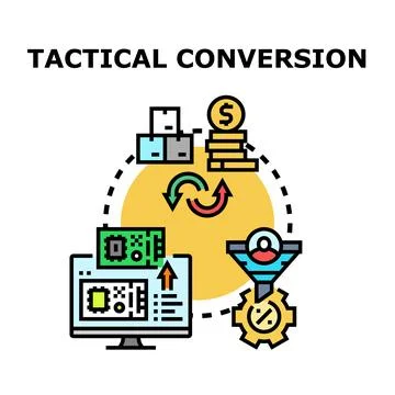 Tactical conversion strategy for business growth marketing Stock Illustration