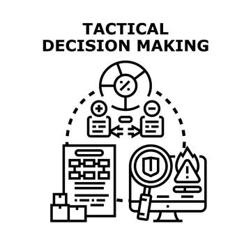Tactical decision making process for business strategy evaluation Stock Illustration