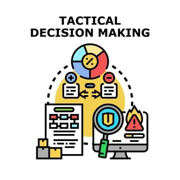Tactical decision making process for business strategy evaluation Stock Illustration