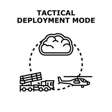 Tactical deployment mode with military vehicles connection Stock Illustration