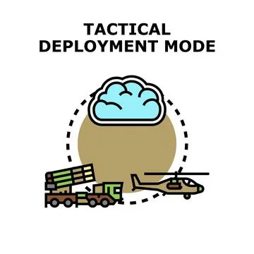 Tactical deployment mode with military vehicles connection Stock Illustration