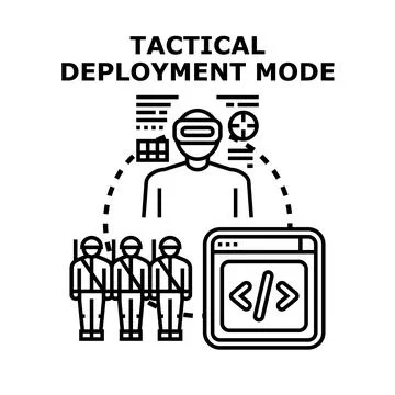 Tactical deployment mode with virtual strategy planning Stock Illustration
