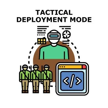 Tactical deployment mode with virtual strategy planning Stock Illustration