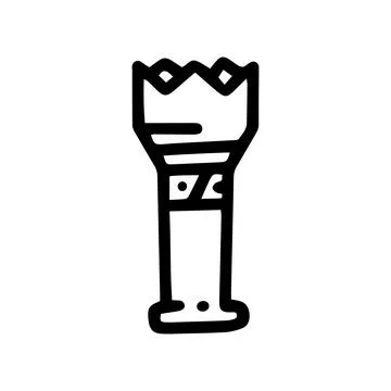 Tactical flashlight line vector doodle simple icon Stock Illustration
