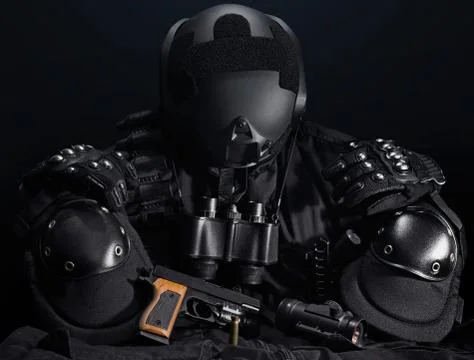 Tactical gear composition. Stock Photos