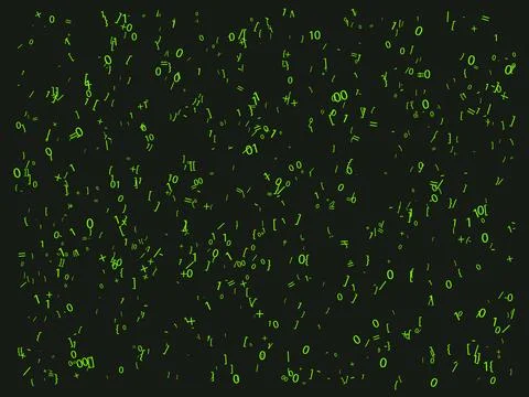 Tactical Green Abstract Text Pattern Binary Matrix Code Stock-Illustration