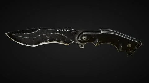 Tactical Knife Side View03 Stock Illustration