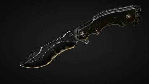 Tactical Knife Side View07 Stock Illustration