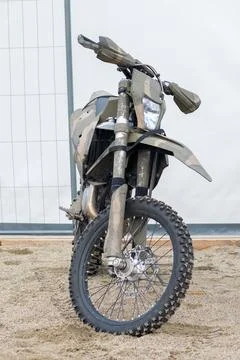 The tactical motorcycle with protective coating is designed for military mi.. Fotos Stock