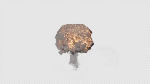 Tactical Nuke 03 Aerial VFX Element Stock Footage 267812988