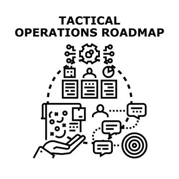 Tactical operations roadmap planning and strategic goal achieving Stock Illustration