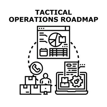 Tactical operations roadmap planning and management process Stock Illustration