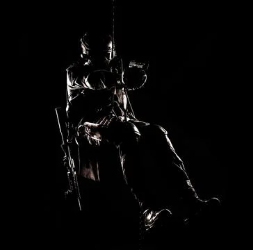 Tactical rappelling SWAT Foto stock