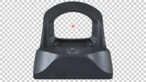 Tactical Red Dot Sight Collimator Scope with Glowing Reticle Stock Illustration