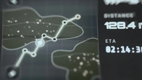 Tactical Route Map With Connected Waypoints And Vessel Position 4K Stock Footage 341842696