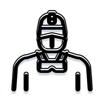 Tactical security person wearing protective gear icon Stock Illustration