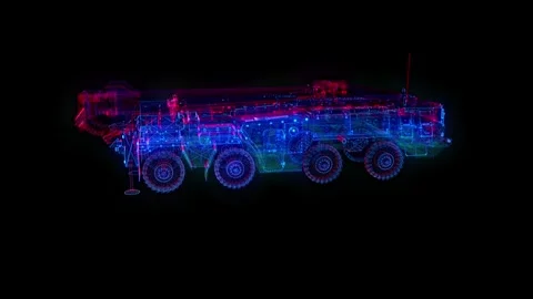 Tactical short range ballistic missile on truck. Special military equipment Stock Footage 244583627