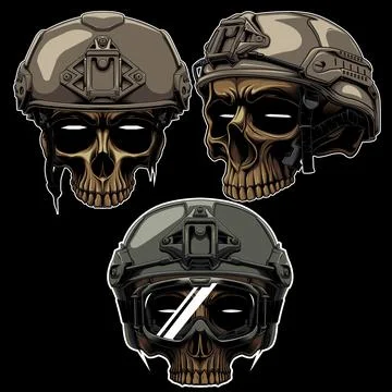 Tactical skull set Stock Illustration