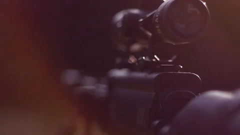 Tactical sniper rifle with bipod Stock Footage 73835792