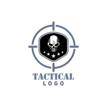 Tactical survival skull logo vector Illustrazione stock