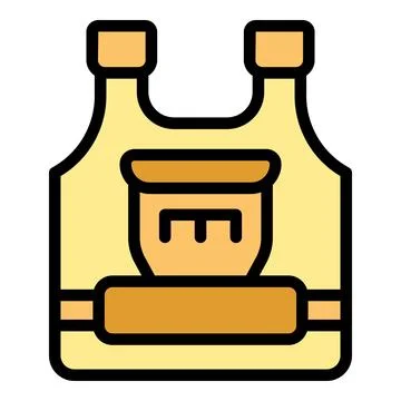 Tactical vest icon vector flat Stock Illustration
