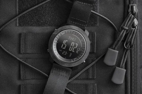 Tactical Watch On Backpack Stock Photos