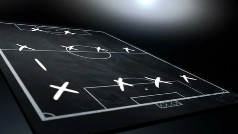 Tactics and strategy scheme of soccer Stock Footage