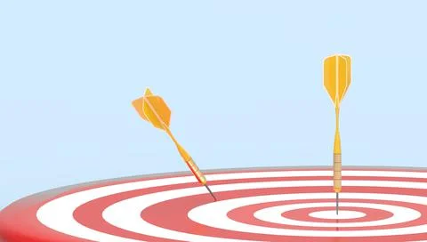 Tactics of targeting winner. Target board success with Yellow arrows Stock Illustration