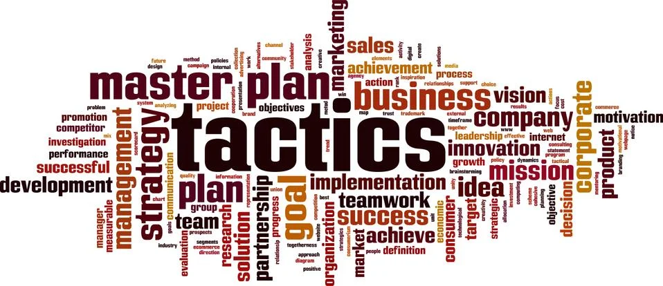 Tactics word cloud Stock Illustration