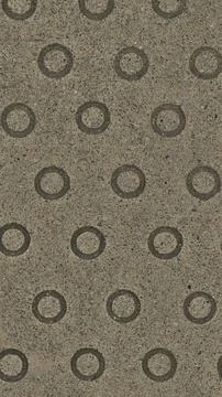 Tactile Paving Concrete Surface With Circle Pattern Stock Photos