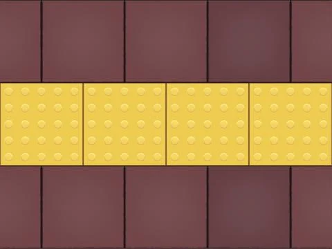 Tactile Paving Line on cobblestone Stock Illustration