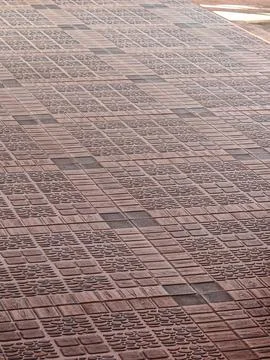 Tactile Paving Tile Pattern Background with Urban Surface Texture Stock Photos