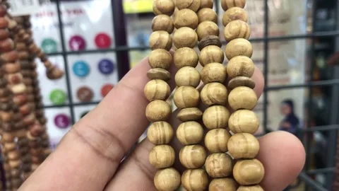 Tactile Prayer Beads Sliding Through Fingers Stock Footage 325004229