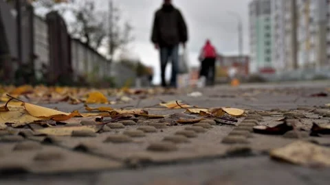 Tactile tiles necessary informative element for the blind and visually impaired Stock Footage 220610649