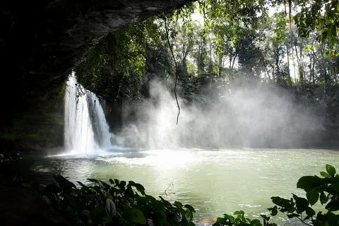 Tad Champee Waterfall cave,Tad champee (champi) Stock Photos
