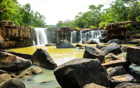 Tad tone waterfall . Stock Photos