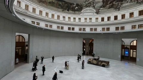 Tadao Ando Design - Bourse De Commerce Museum - Paris, France Stock Footage 238631397