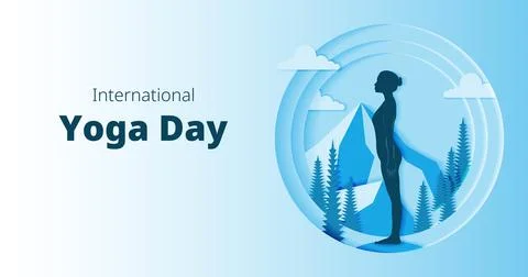 Tadasana or Mountain pose. Horizontal Stock Illustration