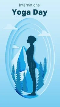 Tadasana or Mountain pose. Vertical Stock Illustration