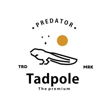 Tadpole logo vector outline monoline art icon Ilustración de archivo